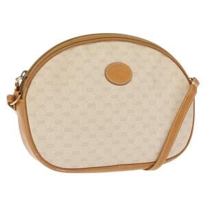 GUCCI Micro GG Supreme Shoulder Bag PVC Ivory Gold 007 89 0094 Auth am10270